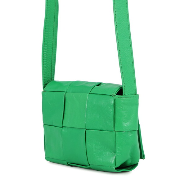 Bottega Veneta Candy Cassette Shoulder Bag, Calf Leather, 667048, Green, Hand...